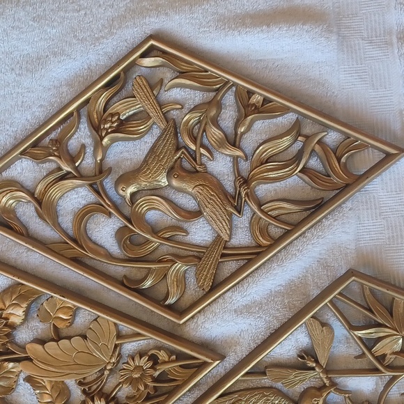 Home Interior wall decor 4 pc. Set birds and flowers - Picture 4 of 7